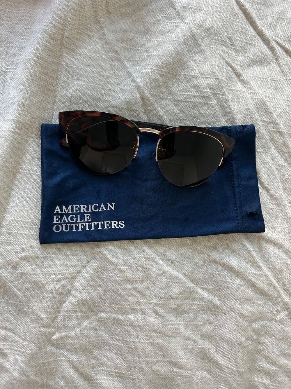 American Eagle Outfitters Tortoiseshell Cat-Eye Sunglasses with Gold Accents